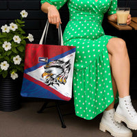 American Samoa Flag Day Tote Bag Polynesian Art Geometric with Flag Brush Style LT03 - Polynesian Pride