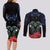 New Zealand Maori Matariki Couples Matching Long Sleeve Bodycon Dress and Long Sleeve Button Shirt Hongi Tui Bird Pohutukawa and Polynesia Tribal