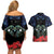 New Zealand Maori Matariki Couples Matching Off Shoulder Short Dress and Hawaiian Shirt Hongi Tui Bird Pohutukawa and Polynesia Tribal