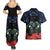 New Zealand Maori Matariki Couples Matching Summer Maxi Dress and Hawaiian Shirt Hongi Tui Bird Pohutukawa and Polynesia Tribal