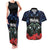 New Zealand Maori Matariki Couples Matching Tank Maxi Dress and Hawaiian Shirt Hongi Tui Bird Pohutukawa and Polynesia Tribal