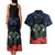 New Zealand Maori Matariki Couples Matching Tank Maxi Dress and Hawaiian Shirt Hongi Tui Bird Pohutukawa and Polynesia Tribal