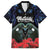 New Zealand Maori Matariki Family Matching Off The Shoulder Long Sleeve Dress and Hawaiian Shirt Hongi Tui Bird Pohutukawa and Polynesia Tribal