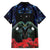 New Zealand Maori Matariki Family Matching Off The Shoulder Long Sleeve Dress and Hawaiian Shirt Hongi Tui Bird Pohutukawa and Polynesia Tribal