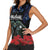 New Zealand Maori Matariki Women Sleeveless Polo Shirt Hongi Tui Bird Pohutukawa and Polynesia Tribal