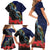 New Zealand Maori Hongi Culture Family Matching Short Sleeve Bodycon Dress and Hawaiian Shirt Tui Bird Pohutukawa and Polynesian Pattern