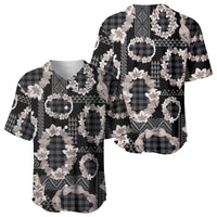 Hawaiian Leis Baseball Jersey Kakau Tattoos and Palaka Pastel Grayscale LT03 - Polynesian Pride