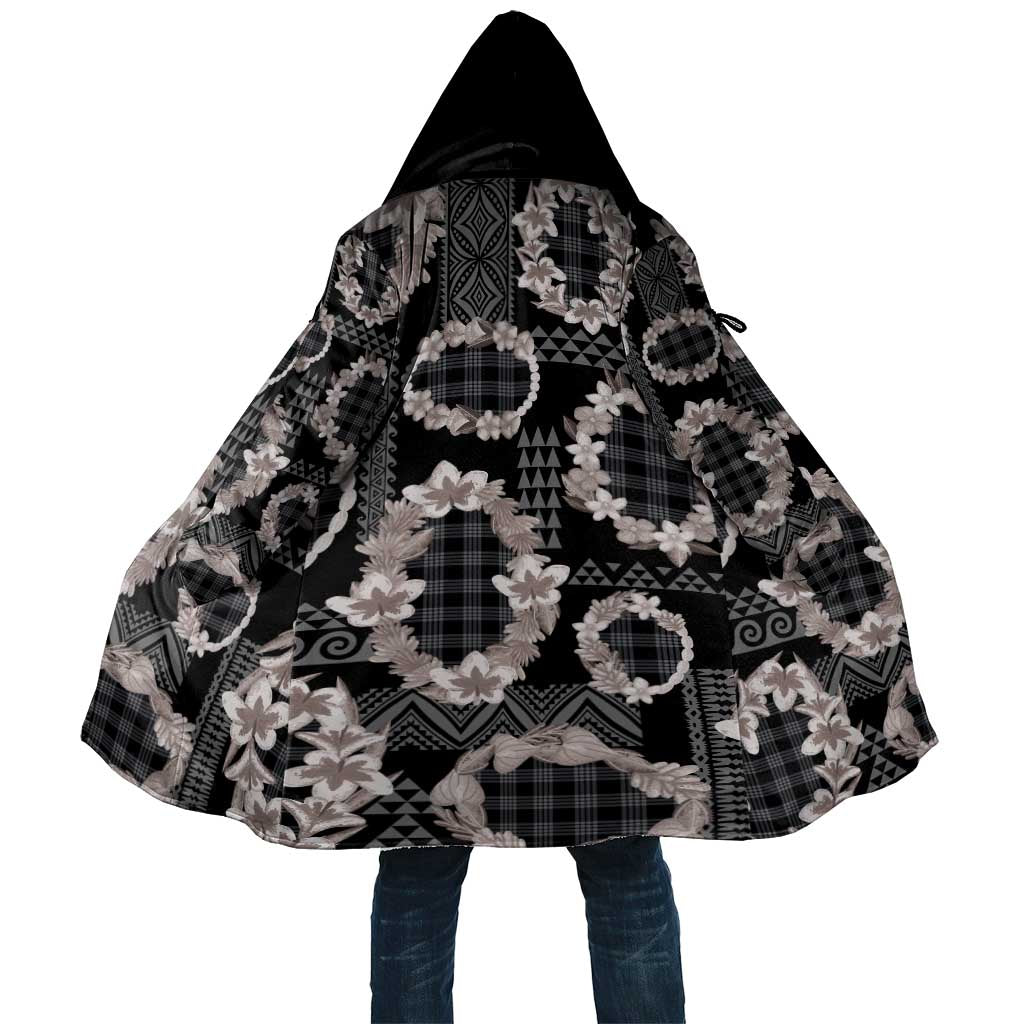 Hawaiian Leis Cloak Kakau Tattoos and Palaka Pastel Grayscale LT03 Unisex Black - Polynesian Pride
