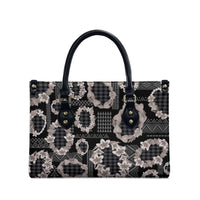 Hawaiian Leis Leather Bag Kakau Tattoos and Palaka Pastel Grayscale LT03 - Polynesian Pride