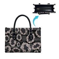 Hawaiian Leis Leather Bag Kakau Tattoos and Palaka Pastel Grayscale LT03 - Polynesian Pride
