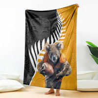 New Zealand and Australia Rugby Blanket Koala and Maori Warrior Together LT03 - Polynesian Pride