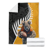 New Zealand and Australia Rugby Blanket Koala and Maori Warrior Together LT03 - Polynesian Pride