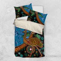 Fiji and Australia Bedding Set Palm Tree and Abogirinal Emu LT03 US Twin 172cm x 218cm Blue - Polynesian Pride