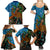 Fiji and Australia Family Matching Summer Maxi Dress and Hawaiian Shirt Palm Tree and Abogirinal Emu