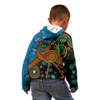 Fiji and Australia Kid Hoodie Palm Tree and Abogirinal Emu LT03 - Polynesian Pride