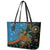 Fiji and Australia Leather Tote Bag Palm Tree and Abogirinal Emu