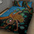 Fiji and Australia Quilt Bed Set Palm Tree and Abogirinal Emu