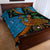 Fiji and Australia Quilt Bed Set Palm Tree and Abogirinal Emu