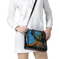 Fiji and Australia Shoulder Handbag Palm Tree and Abogirinal Emu LT03 - Polynesian Pride