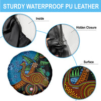Fiji and Australia Spare Tire Cover Palm Tree and Abogirinal Emu LT03 - Polynesian Pride