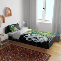 New Zealand Koru Natural Bedding Set Manaia and Silver Fern Maori Pattern LT03 - Polynesian Pride