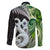 New Zealand Koru Natural Family Matching Off Shoulder Maxi Dress and Hawaiian Shirt Manaia and Silver Fern Maori Pattern