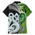 New Zealand Koru Natural Family Matching Short Sleeve Bodycon Dress and Hawaiian Shirt Manaia and Silver Fern Maori Pattern