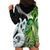 New Zealand Koru Natural Hoodie Dress Manaia and Silver Fern Maori Pattern