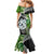 New Zealand Koru Natural Mermaid Dress Manaia and Silver Fern Maori Pattern