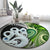 New Zealand Koru Natural Round Carpet Manaia and Silver Fern Maori Pattern