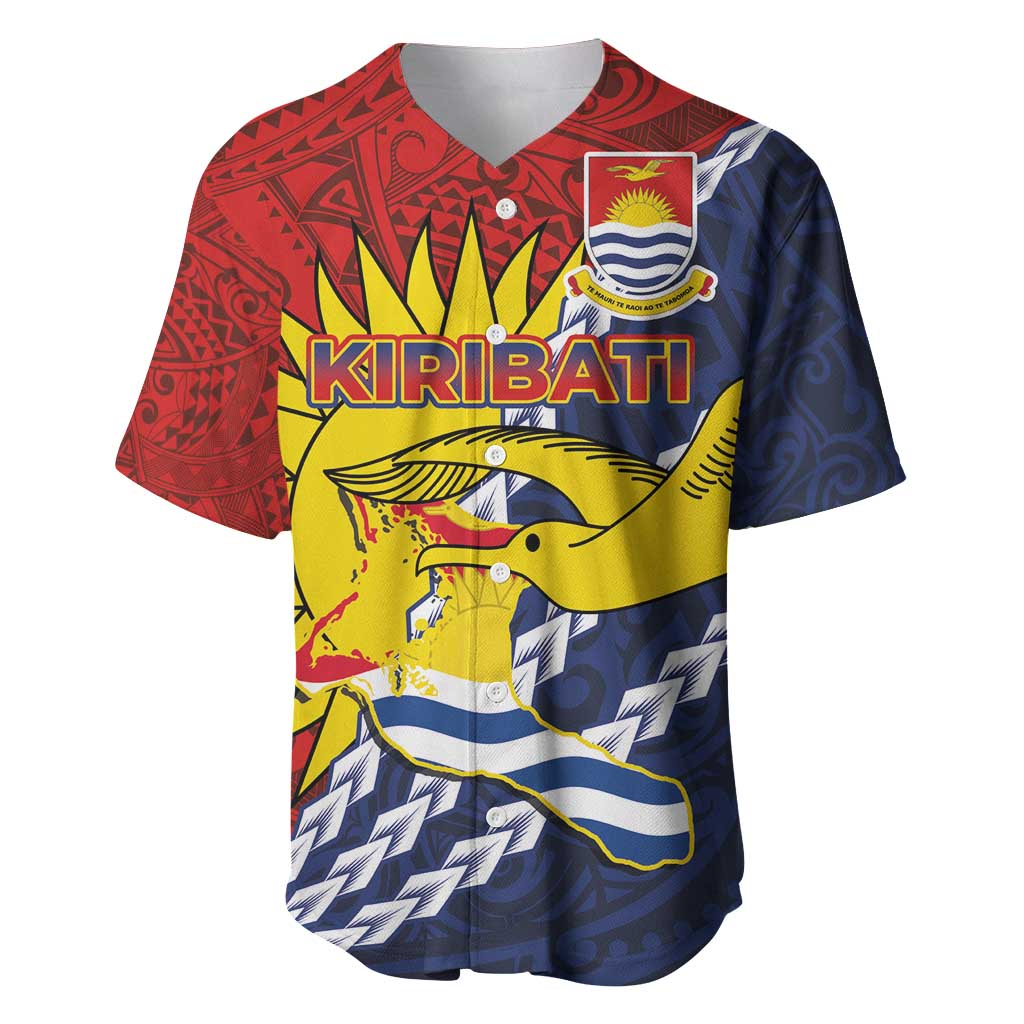 Kiribati Independence Day Baseball Jersey Polynesian and Melanesian Art Tattoo LT03 Red - Polynesian Pride