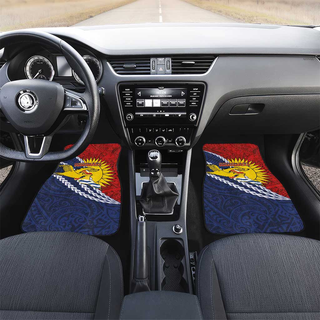 Kiribati Independence Day Car Mats Polynesian and Melanesian Art Tattoo LT03 Set 2pcs - Front Red - Polynesian Pride