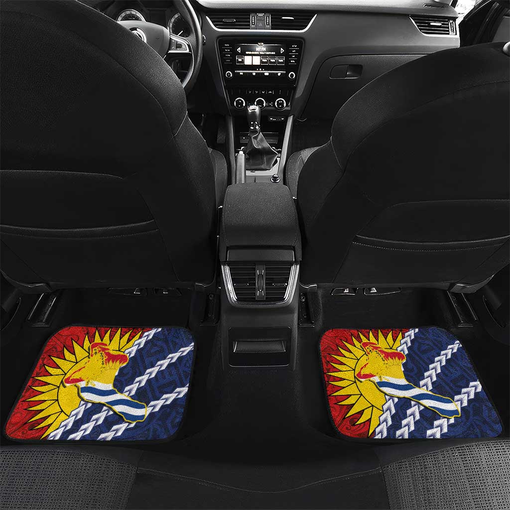 Kiribati Independence Day Car Mats Polynesian and Melanesian Art Tattoo LT03 Set 2pcs - Back Red - Polynesian Pride