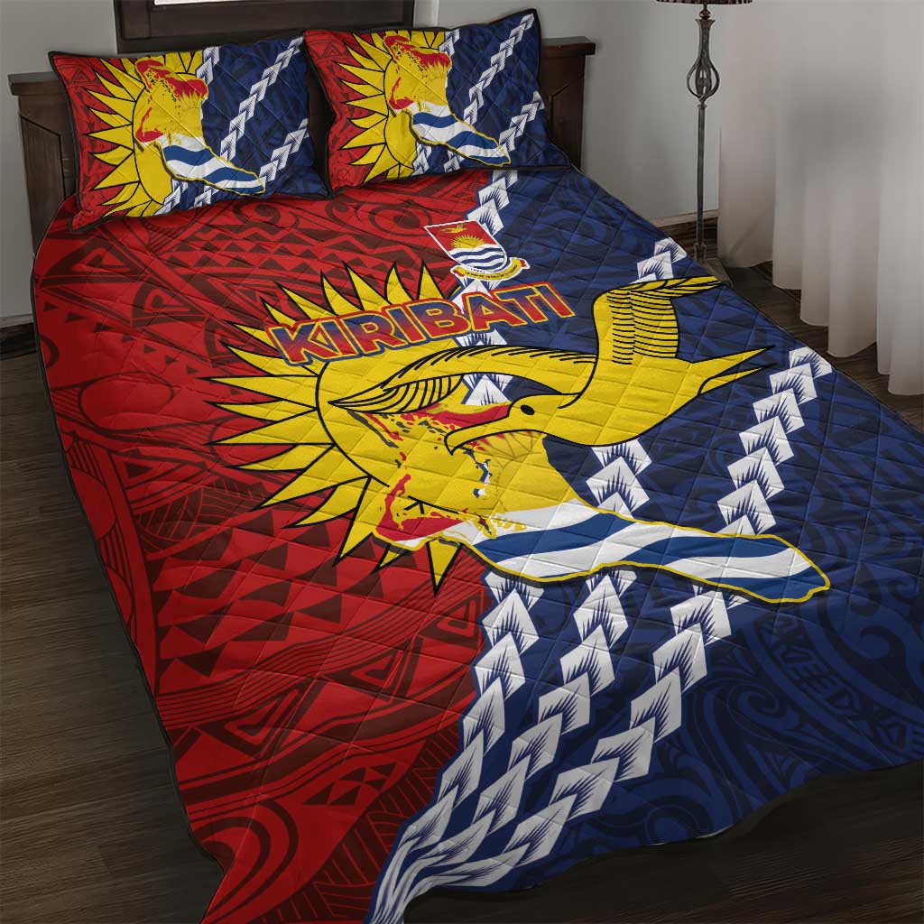 Kiribati Independence Day Quilt Bed Set Polynesian and Melanesian Art Tattoo LT03 Red - Polynesian Pride