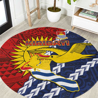 Kiribati Independence Day Round Carpet Polynesian and Melanesian Art Tattoo LT03 Red - Polynesian Pride