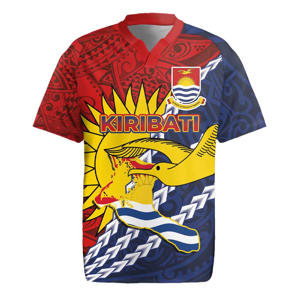 Kiribati Independence Day Rugby Jersey Polynesian and Melanesian Art Tattoo LT03 Red - Polynesian Pride