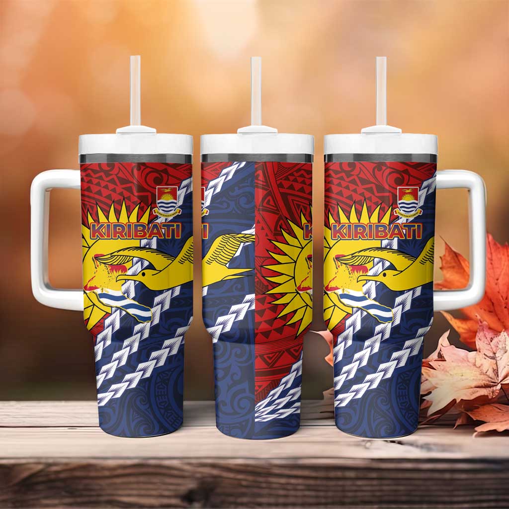 Kiribati Independence Day Tumbler With Handle Polynesian and Melanesian Art Tattoo LT03 - Polynesian Pride