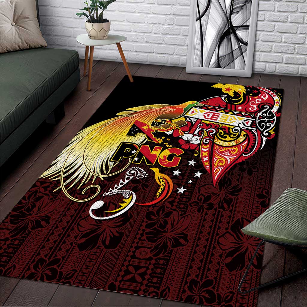 Papua New Guinea 2025 Area Rug 50th Independence Day Anniversary LT03 Red - Polynesian Pride