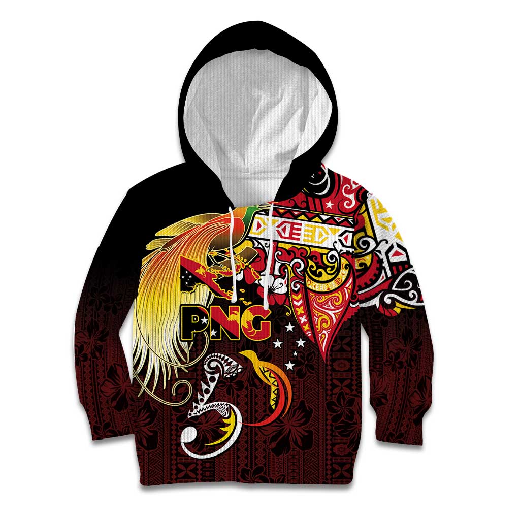 Papua New Guinea 2025 Kid Hoodie 50th Independence Day Anniversary LT03 Hoodie Red - Polynesian Pride