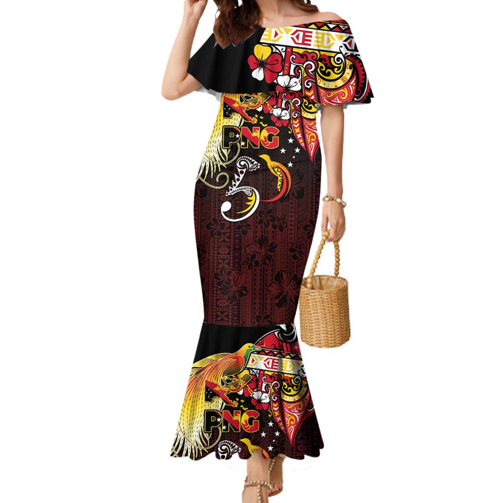 Papua New Guinea 2025 Mermaid Dress 50th Independence Day Anniversary LT03 Women Red - Polynesian Pride