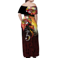 Papua New Guinea 2025 Off Shoulder Maxi Dress 50th Independence Day Anniversary LT03 - Polynesian Pride