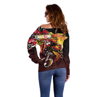 Papua New Guinea 2025 Off Shoulder Sweater 50th Independence Day Anniversary LT03 - Polynesian Pride