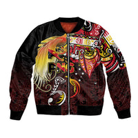 Papua New Guinea 2025 Sleeve Zip Bomber Jacket 50th Independence Day Anniversary LT03 Unisex Red - Polynesian Pride