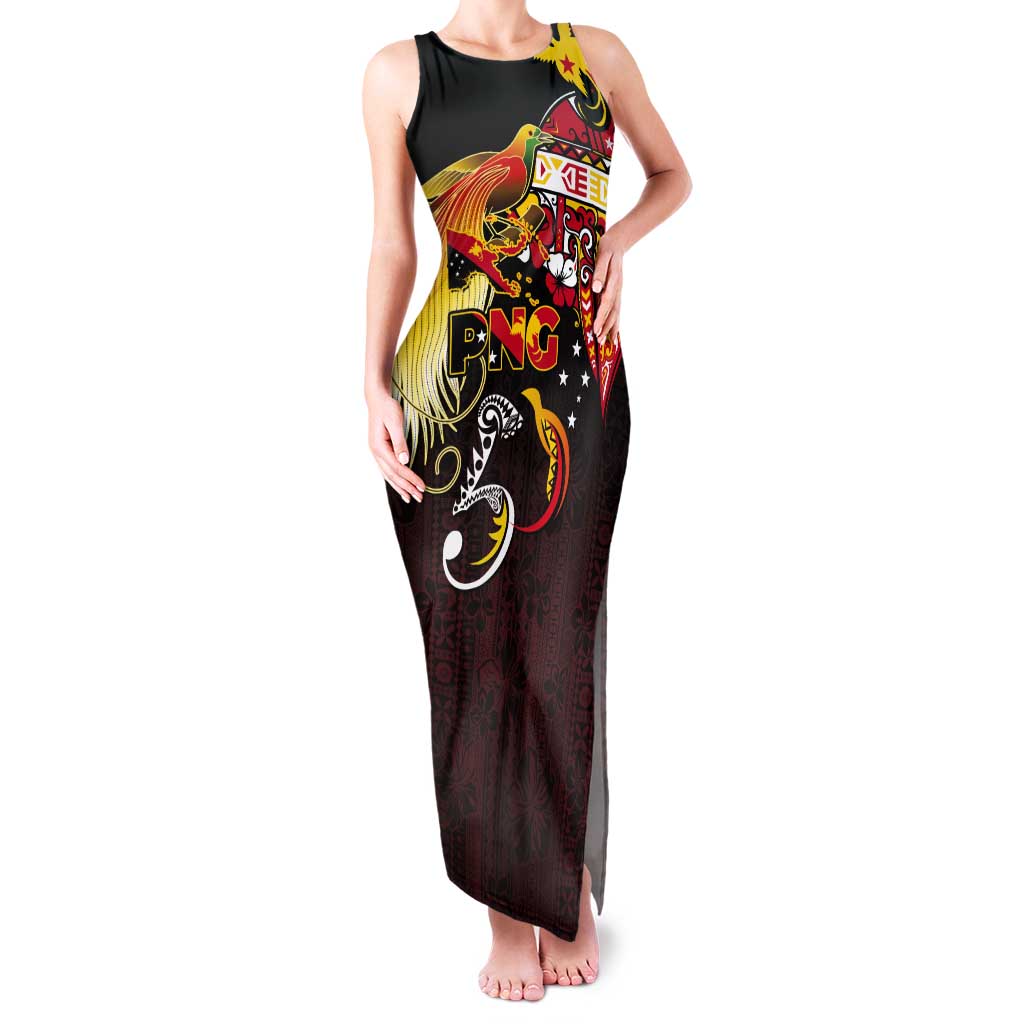 Papua New Guinea 2025 Tank Maxi Dress 50th Independence Day Anniversary LT03 Women Red - Polynesian Pride