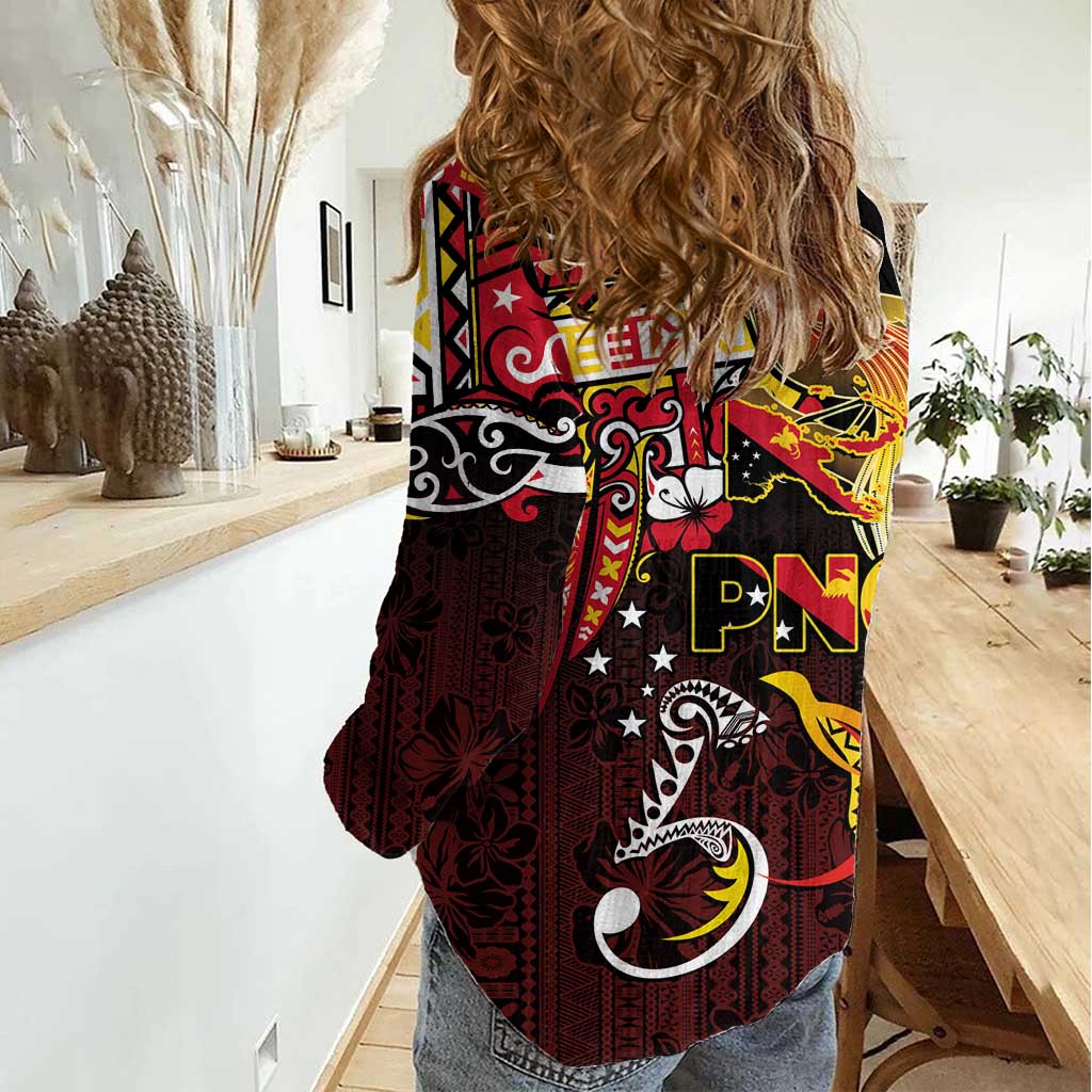 Papua New Guinea 2025 Women Casual Shirt 50th Independence Day Anniversary LT03 - Polynesian Pride