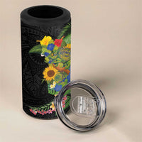 Hawaiian Tropical Plants and Chameleon 4 in 1 Can Cooler Tumbler Polynesian Art Colorful LT03 - Polynesian Pride
