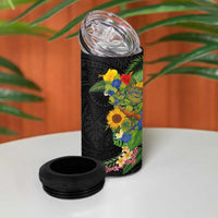 Hawaiian Tropical Plants and Chameleon 4 in 1 Can Cooler Tumbler Polynesian Art Colorful LT03 - Polynesian Pride