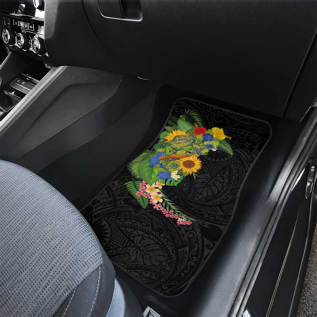 Hawaiian Tropical Plants and Chameleon Car Mats Polynesian Art Colorful LT03 - Polynesian Pride