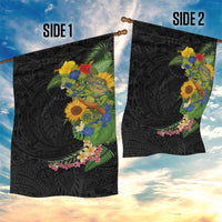 Hawaiian Tropical Plants and Chameleon Garden Flag Polynesian Art Colorful LT03 - Polynesian Pride