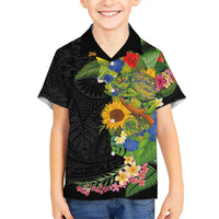 Hawaiian Tropical Plants and Chameleon Hawaiian Shirt Polynesian Art Colorful LT03 - Polynesian Pride